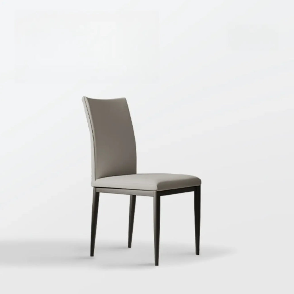 Chaise de salle à manger moderne à dossier solide, revêtue de similicuir
