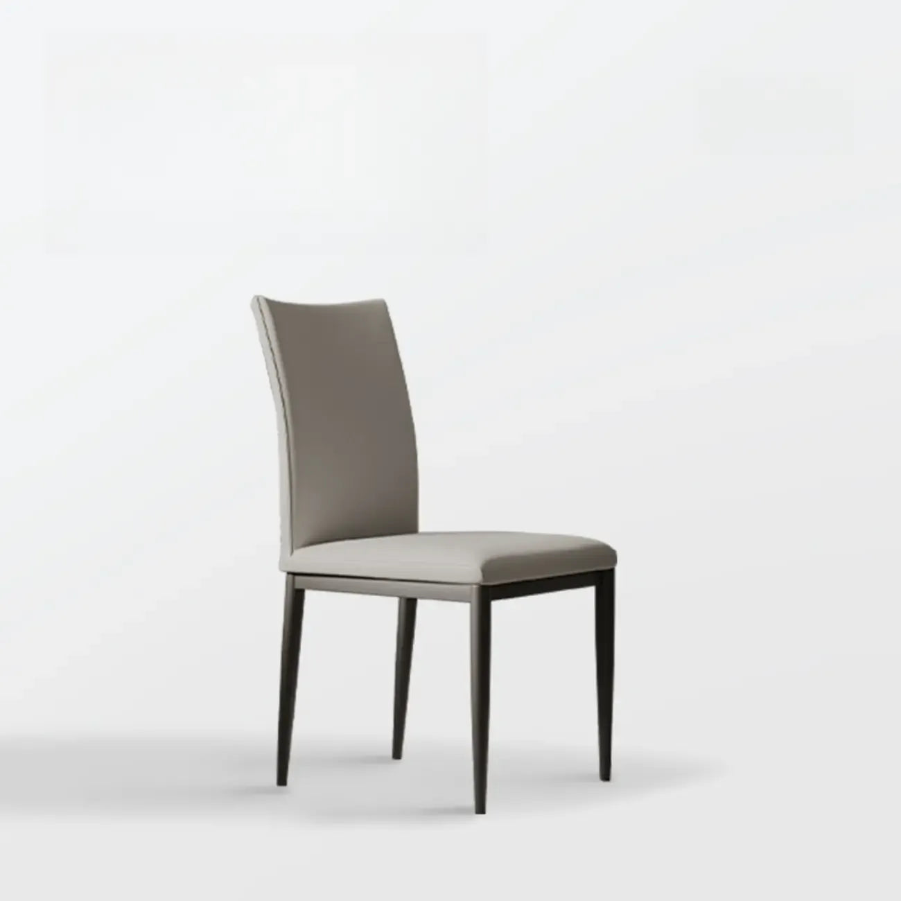Chaise de salle à manger moderne à dossier solide, revêtue de similicuir