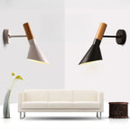 Applique murale minimaliste conique en métal noir pour la maison