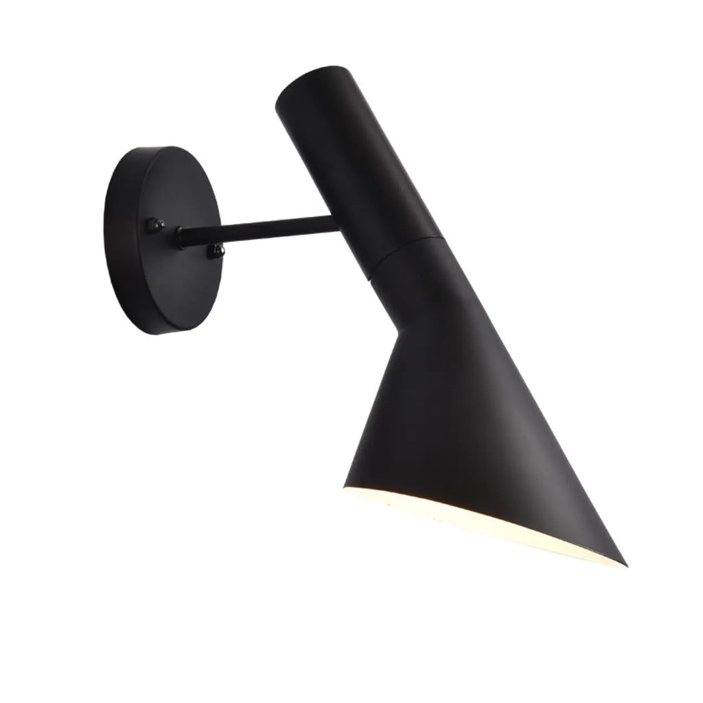 Applique murale minimaliste conique en métal noir pour la maison