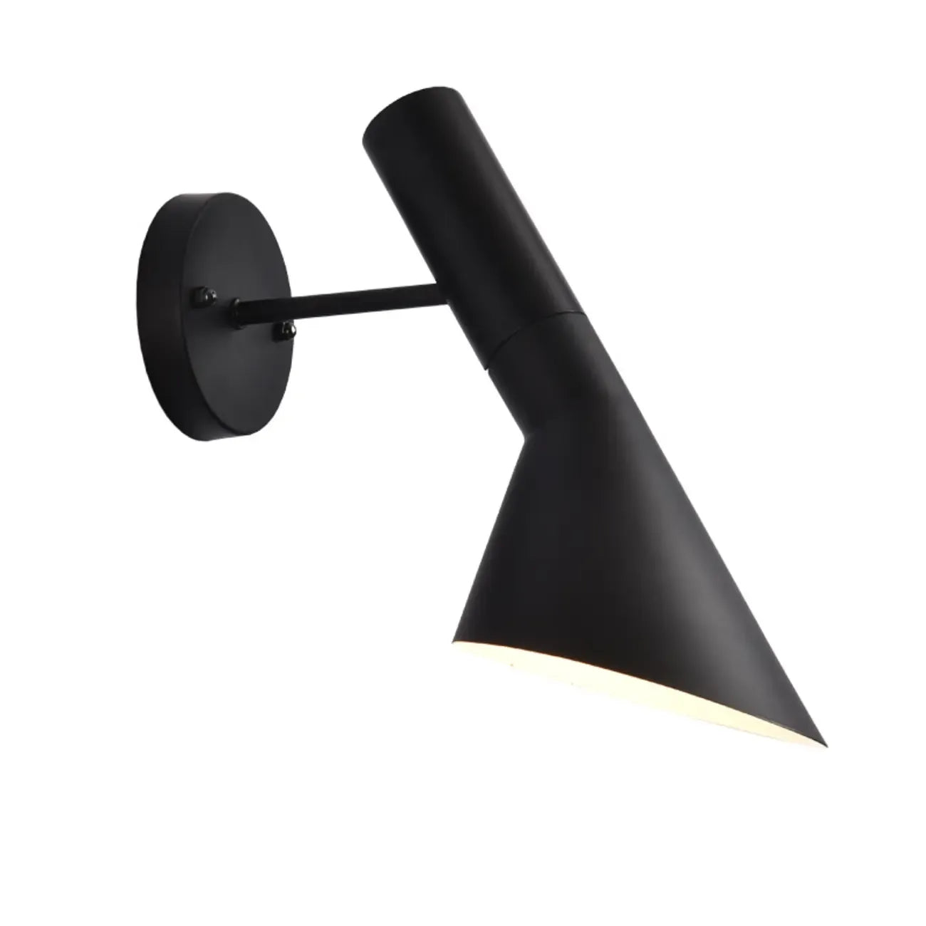 Applique murale minimaliste conique en métal noir pour la maison