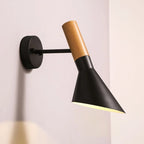 Applique murale minimaliste conique en métal noir pour la maison