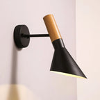 Applique murale minimaliste conique en métal noir pour la maison