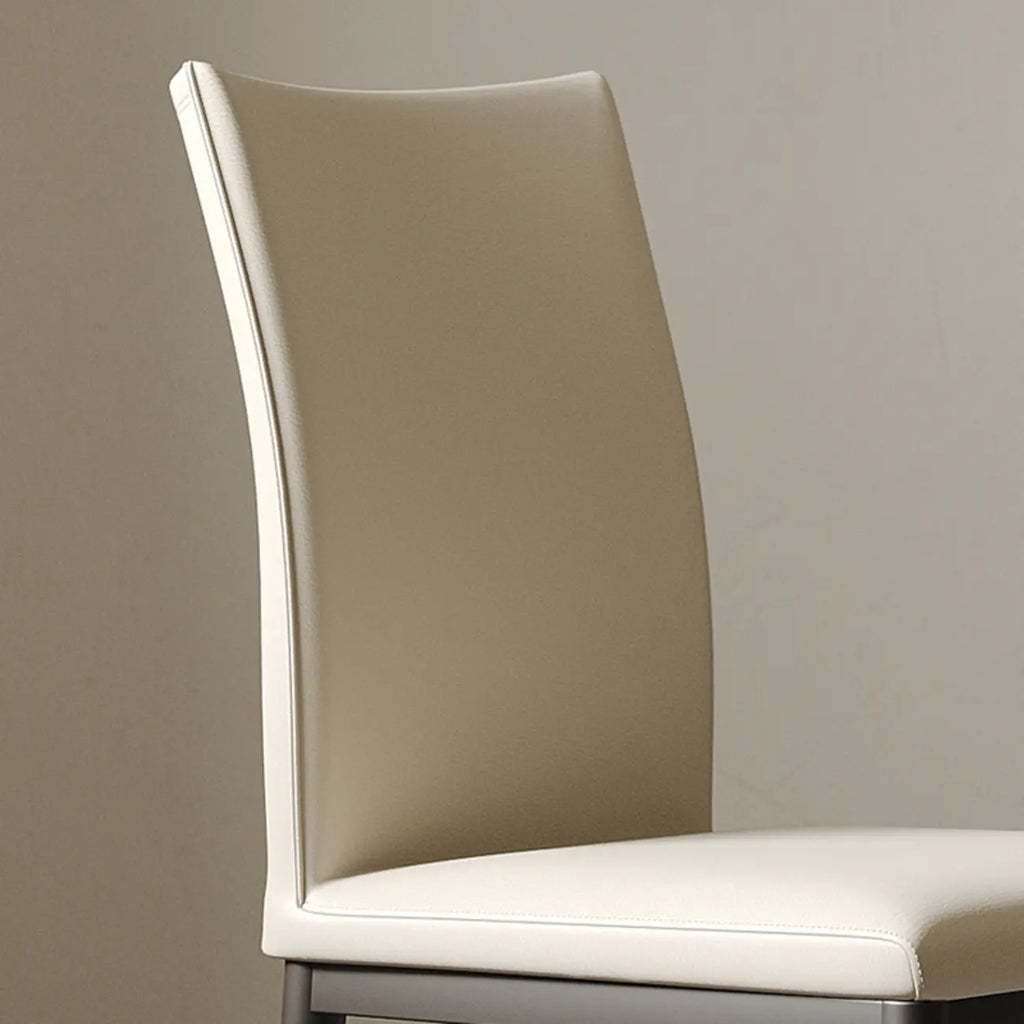 Chaise de salle à manger moderne à dossier solide, revêtue de similicuir