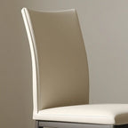 Chaise de salle à manger moderne à dossier solide, revêtue de similicuir