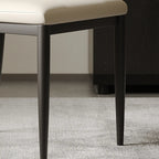 Chaise de salle à manger moderne à dossier solide, revêtue de similicuir