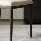 Chaise de salle à manger moderne à dossier solide, revêtue de similicuir