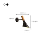 Applique murale minimaliste conique en métal noir pour la maison