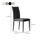 Chaise de salle à manger moderne à dossier solide, revêtue de similicuir