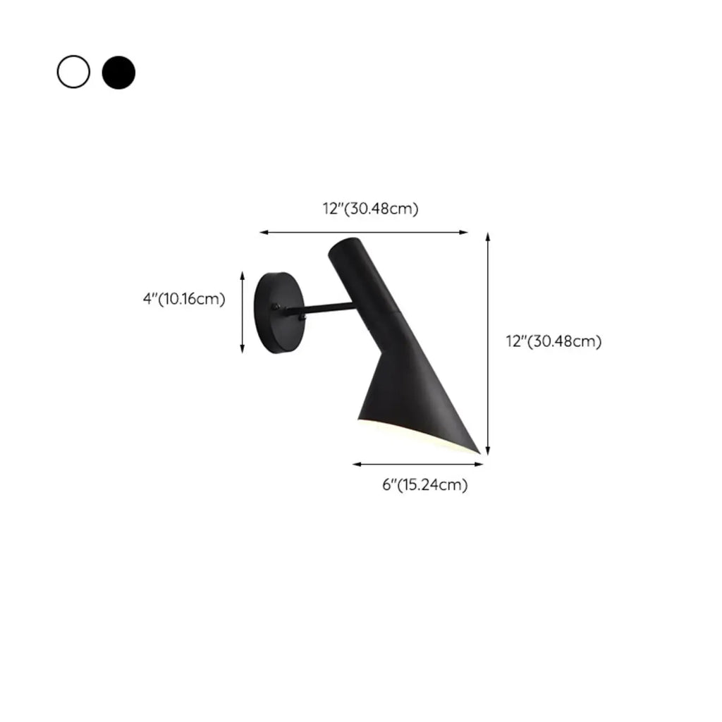Applique murale minimaliste conique en métal noir pour la maison
