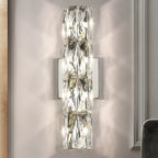 Applique murale cylindrique moderne à 4 lumières en cristal chromé