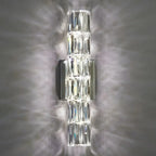 Applique murale cylindrique moderne à 4 lumières en cristal chromé