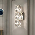 Applique murale cylindrique moderne à 4 lumières en cristal chromé