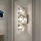 Applique murale cylindrique moderne à 4 lumières en cristal chromé