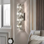 Applique murale cylindrique moderne à 4 lumières en cristal chromé