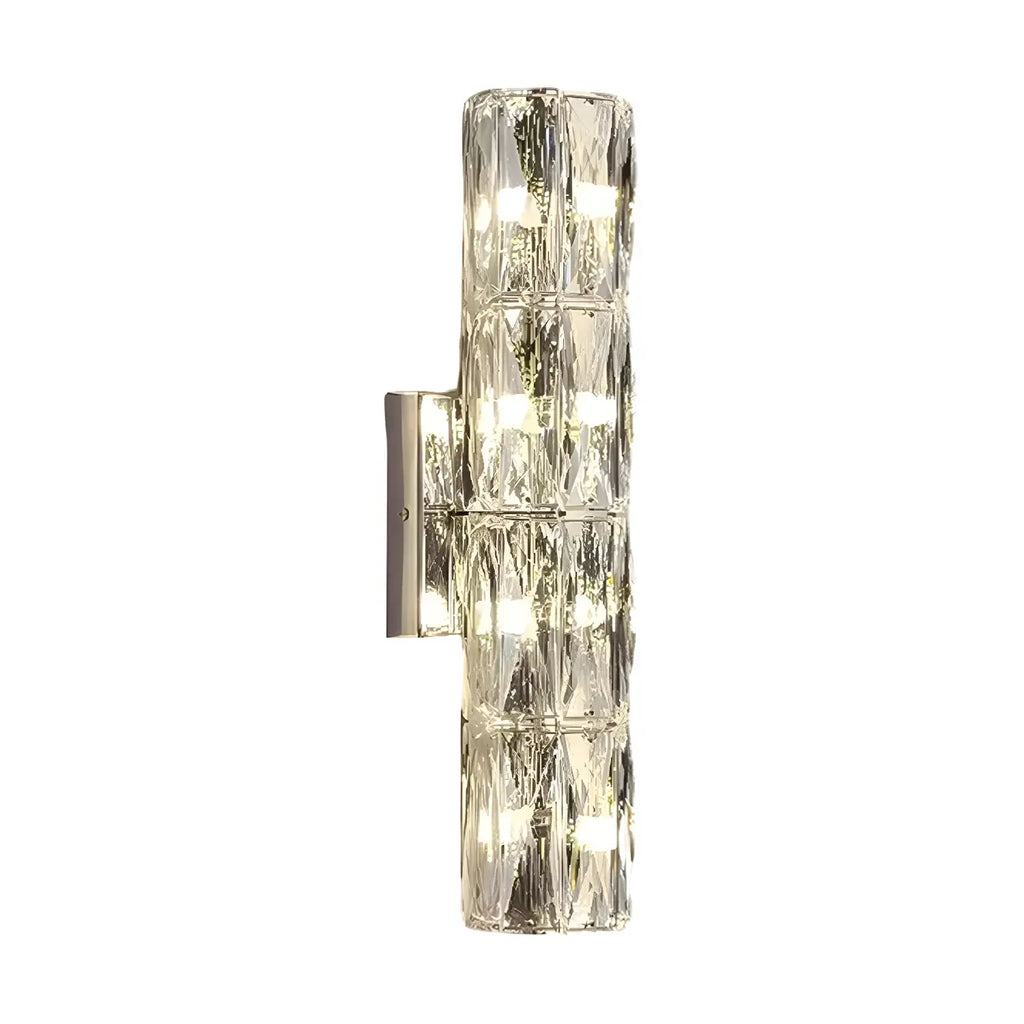Applique murale cylindrique moderne à 4 lumières en cristal chromé