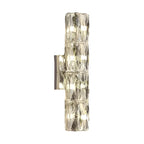 Applique murale cylindrique moderne à 4 lumières en cristal chromé