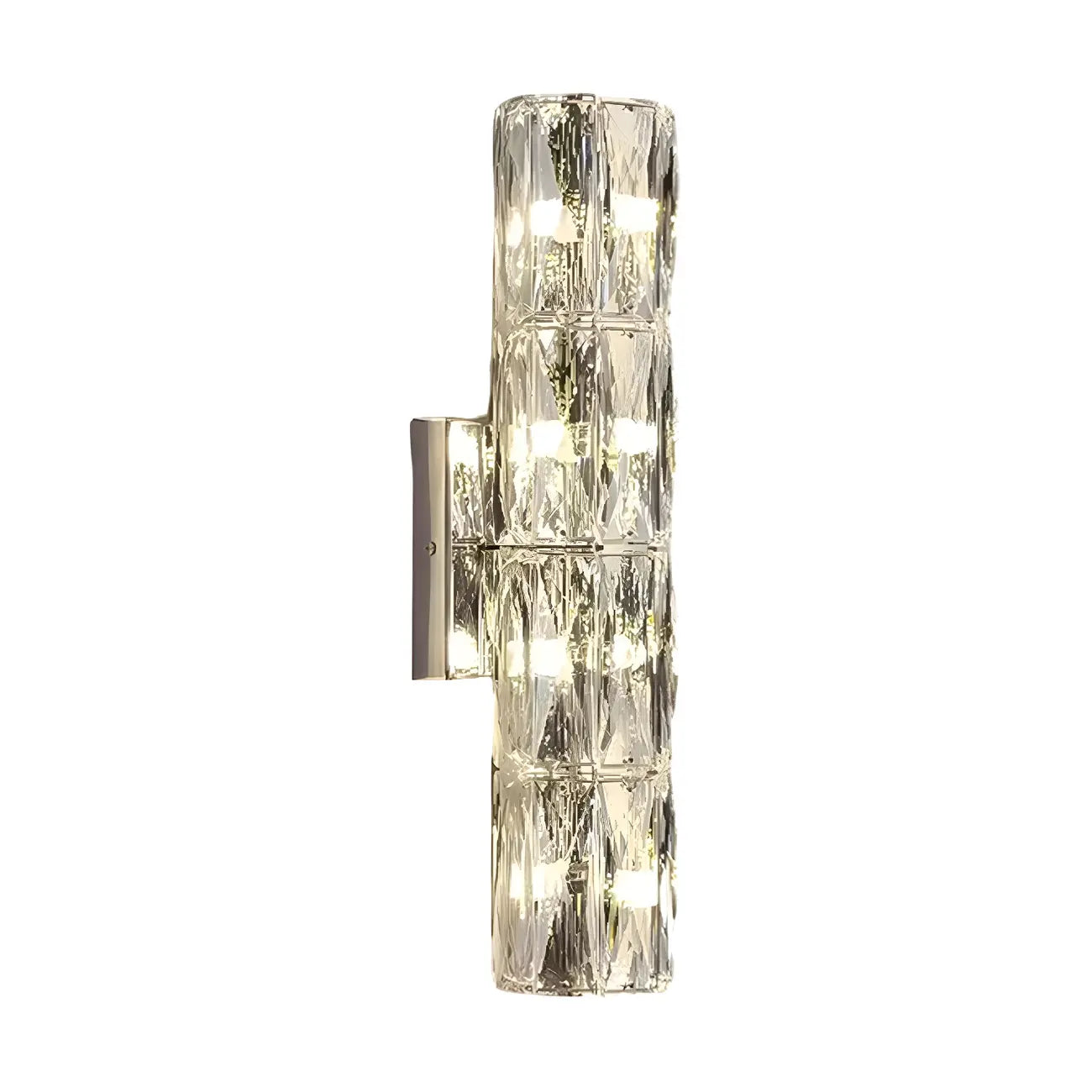 Applique murale cylindrique moderne à 4 lumières en cristal chromé