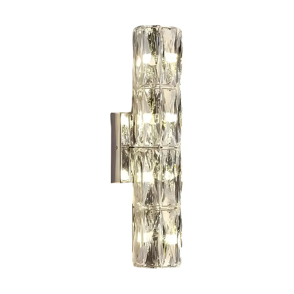 Applique murale cylindrique moderne à 4 lumières en cristal chromé