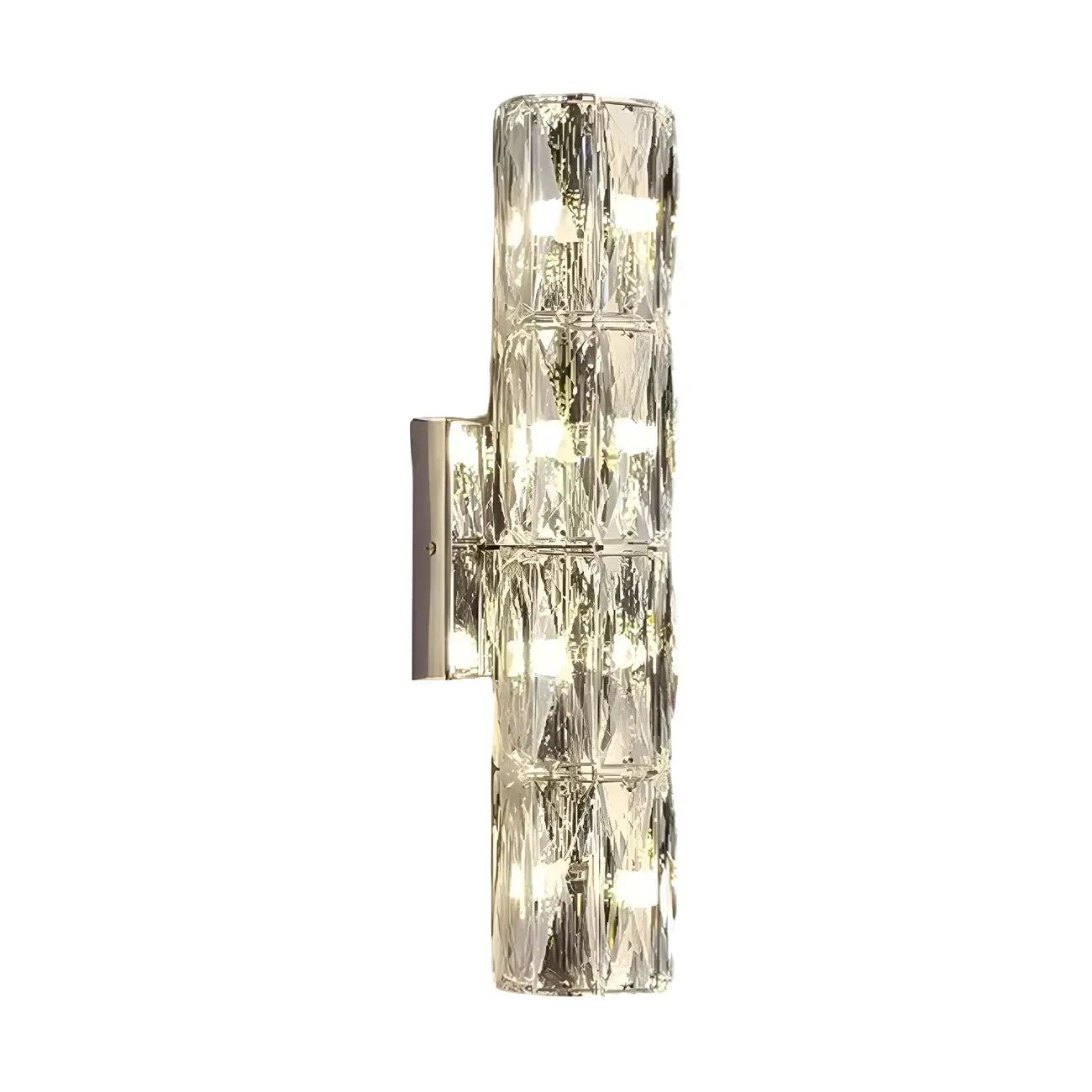 Applique murale cylindrique moderne à 4 lumières en cristal chromé