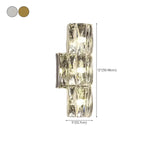 Applique murale cylindrique moderne à 4 lumières en cristal chromé