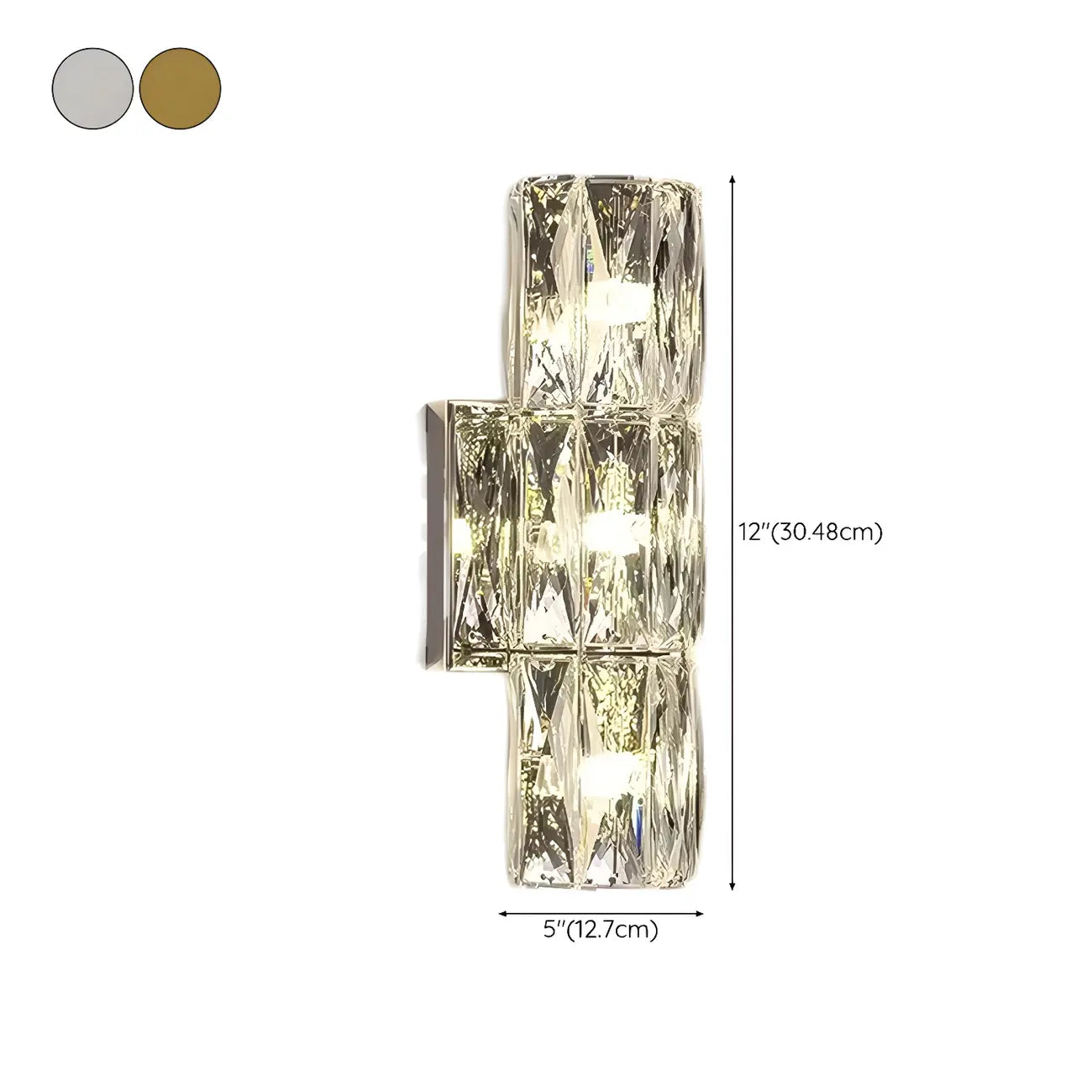 Applique murale cylindrique moderne à 4 lumières en cristal chromé