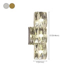 Applique murale cylindrique moderne à 4 lumières en cristal chromé