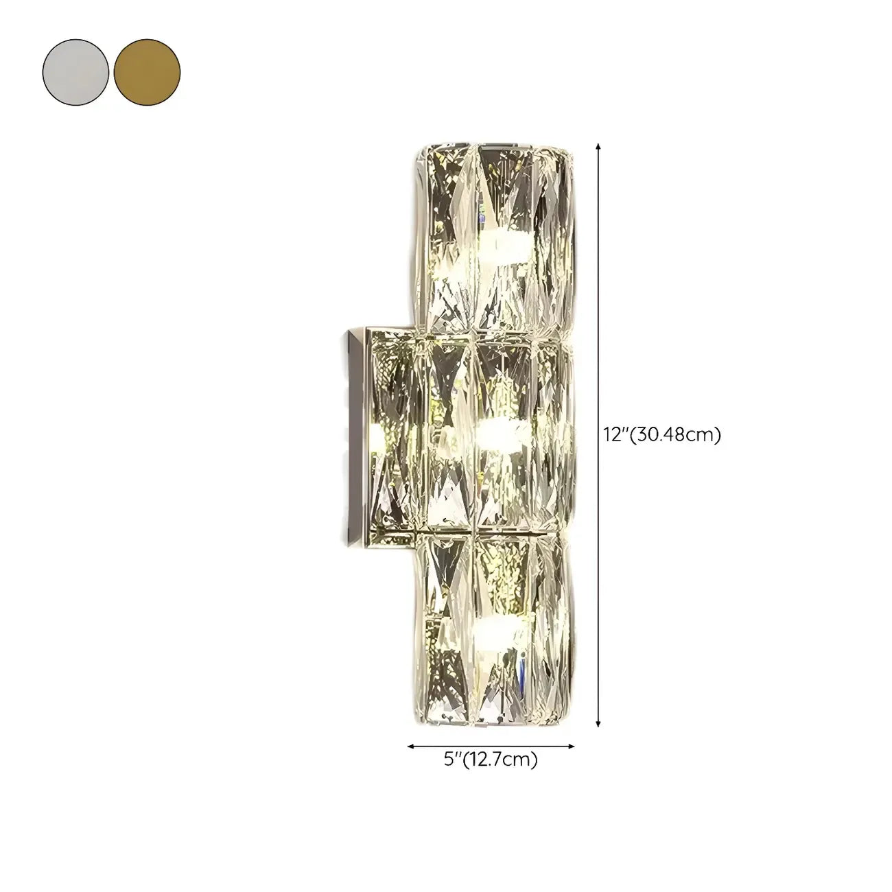 Applique murale cylindrique moderne à 4 lumières en cristal chromé