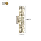 Applique murale cylindrique moderne à 4 lumières en cristal chromé