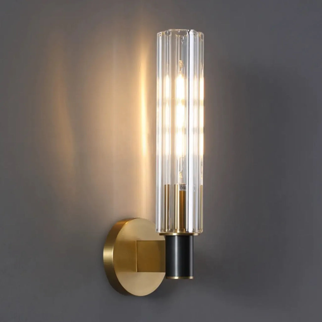 Mini applique murale cylindrique en cristal à LED pour salle de bain