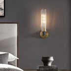 Mini applique murale cylindrique en cristal à LED pour salle de bain