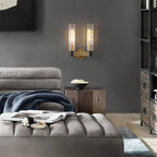 Mini applique murale cylindrique en cristal à LED pour salle de bain