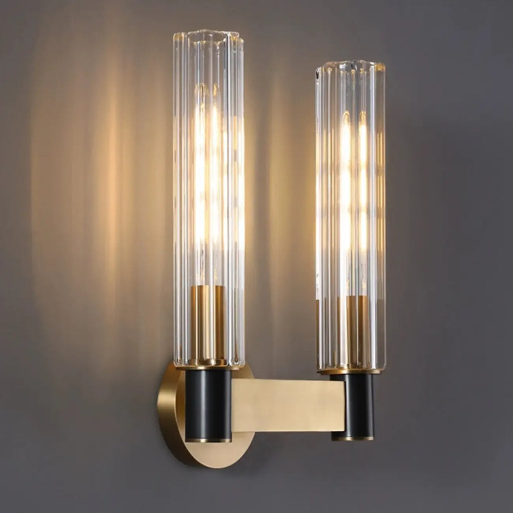 Mini applique murale cylindrique en cristal à LED pour salle de bain