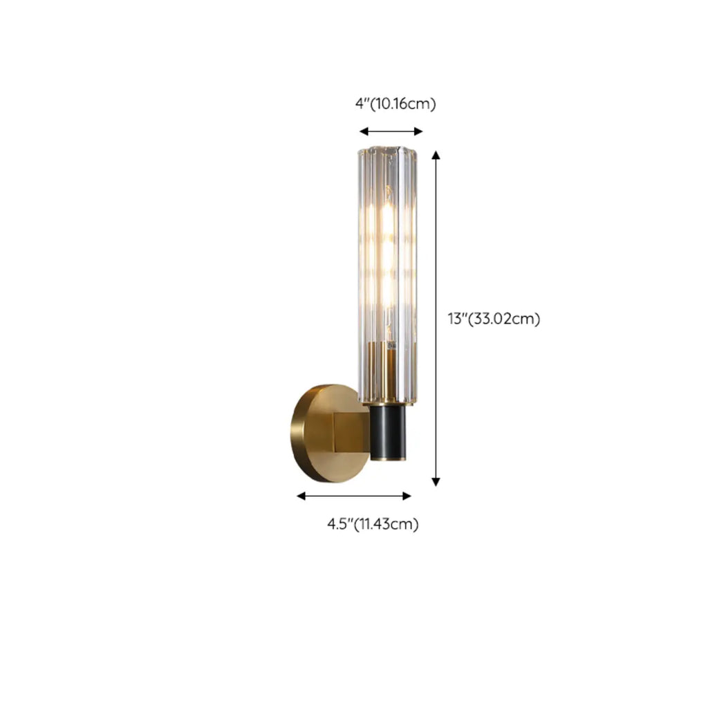 Mini applique murale cylindrique en cristal à LED pour salle de bain