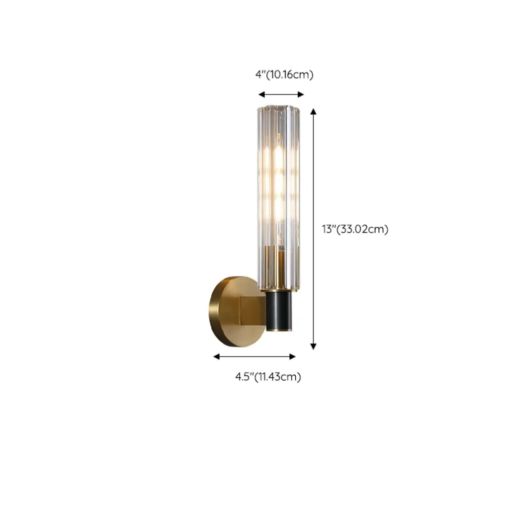 Mini applique murale cylindrique en cristal à LED pour salle de bain