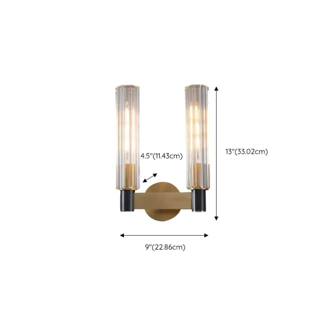 Mini applique murale cylindrique en cristal à LED pour salle de bain