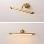 Applique murale LED dorée pour salle de bain avec lumière chaude