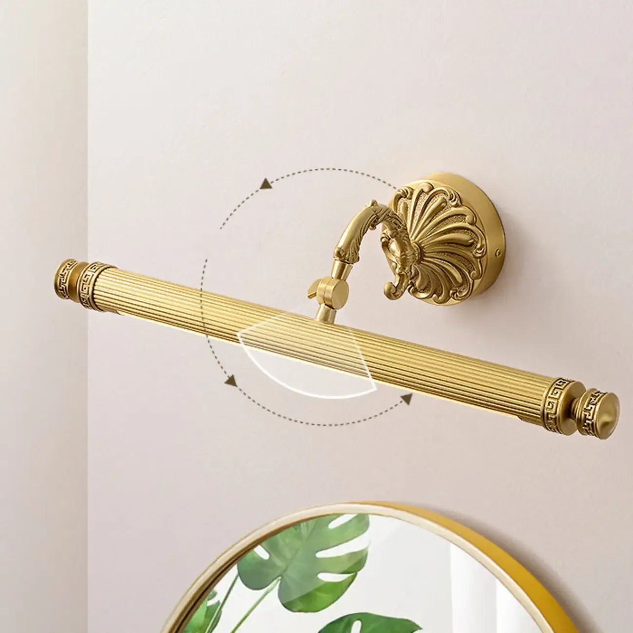 Applique murale LED dorée pour salle de bain avec lumière chaude