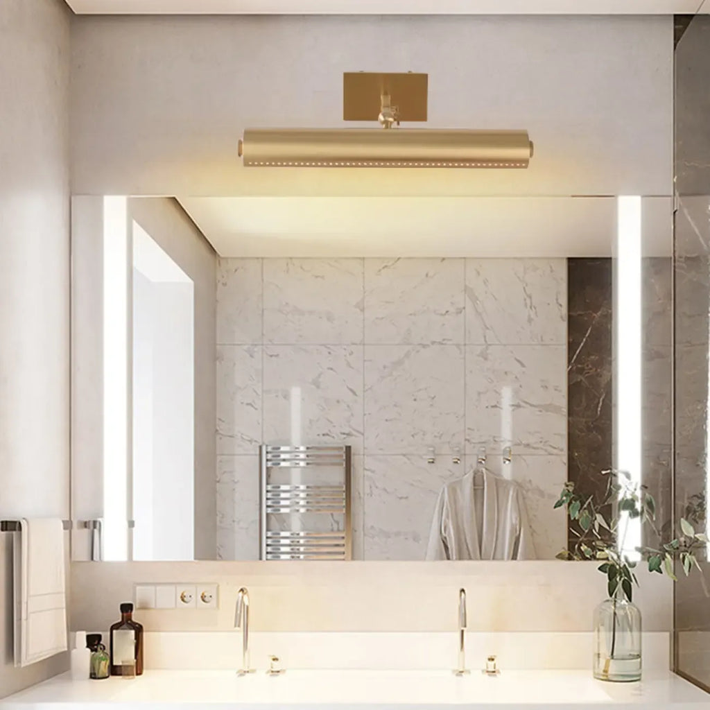 Applique moderna a 2 luci dritta a LED con paralume in rame