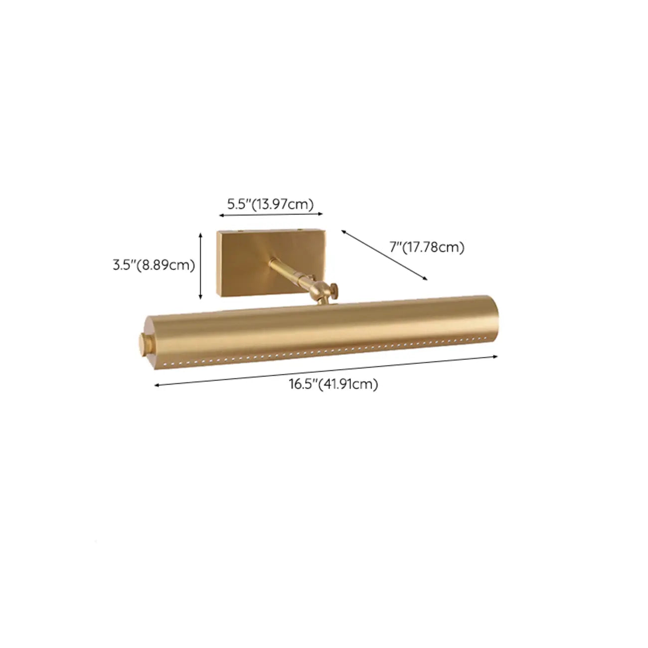 Applique moderna a 2 luci dritta a LED con paralume in rame
