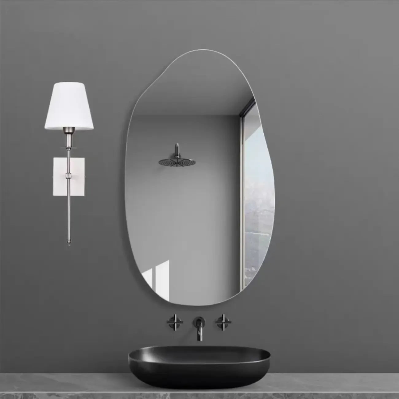 Applique murale moderne en tissu à LED pour salle de bain