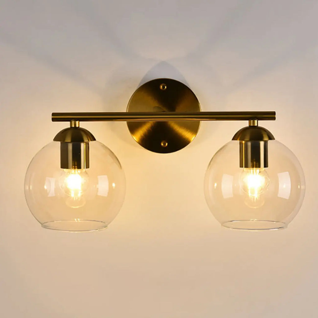 Applique murale moderne à deux globes LED pour salle de bain