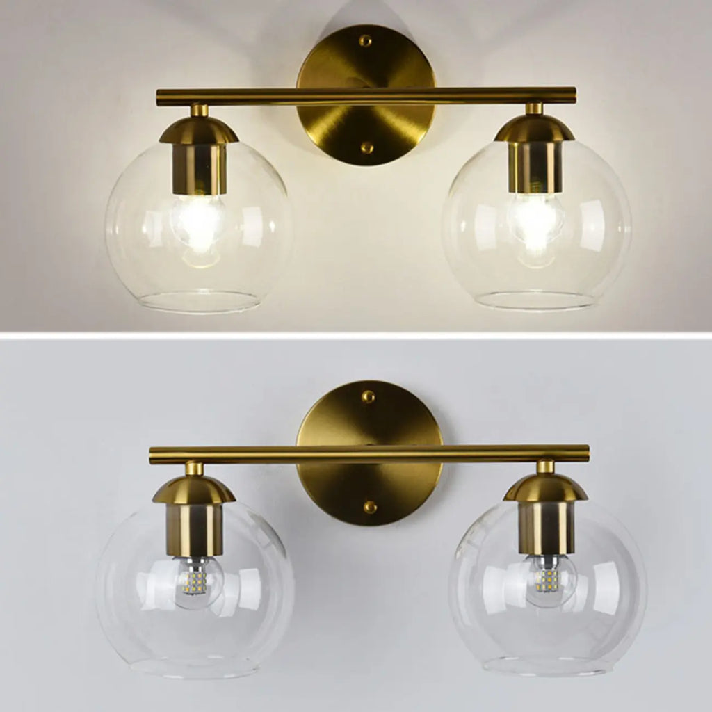 Applique murale moderne à deux globes LED pour salle de bain