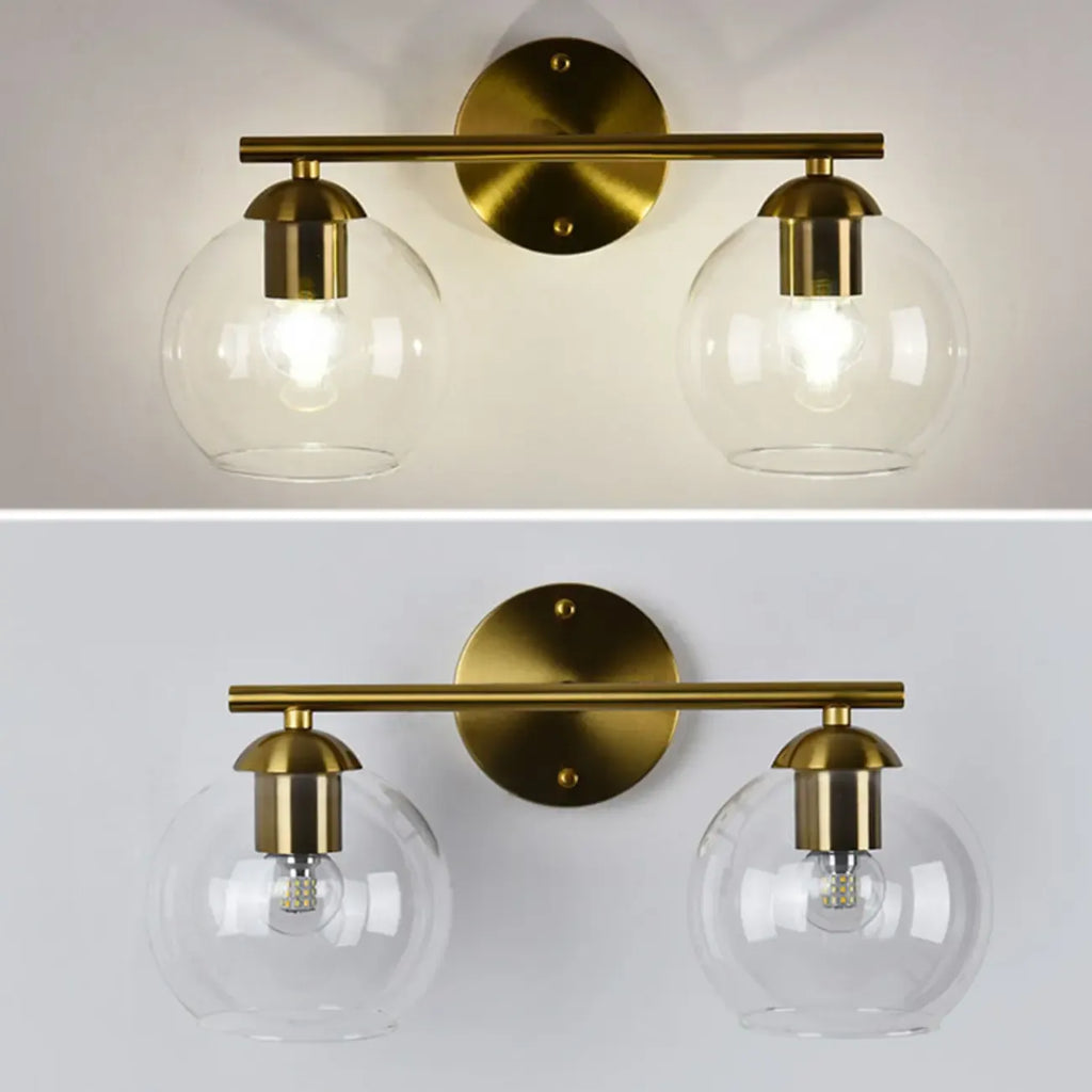Applique murale moderne à deux globes LED pour salle de bain