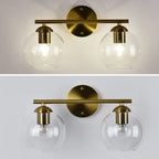 Applique murale moderne à deux globes LED pour salle de bain