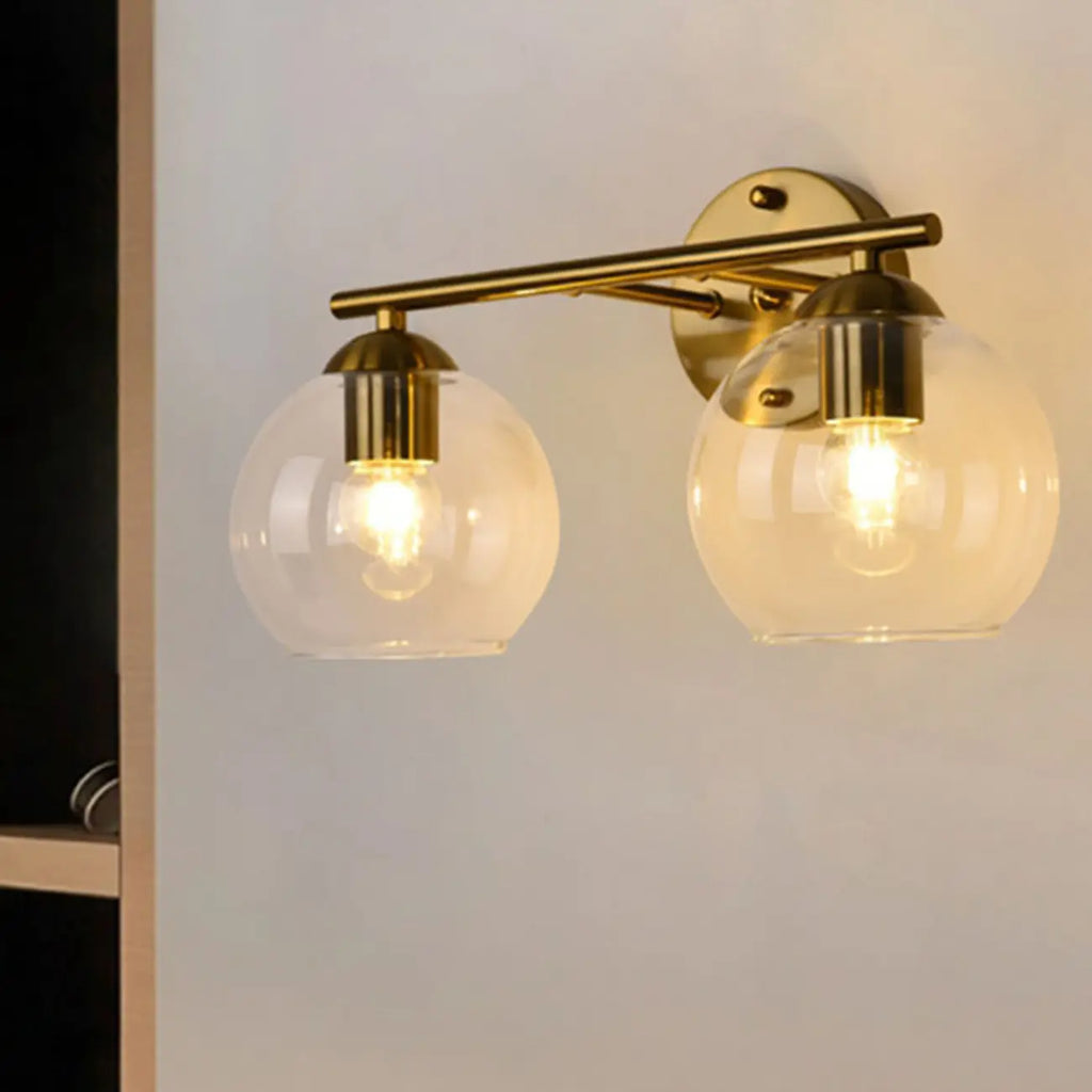 Applique murale moderne à deux globes LED pour salle de bain