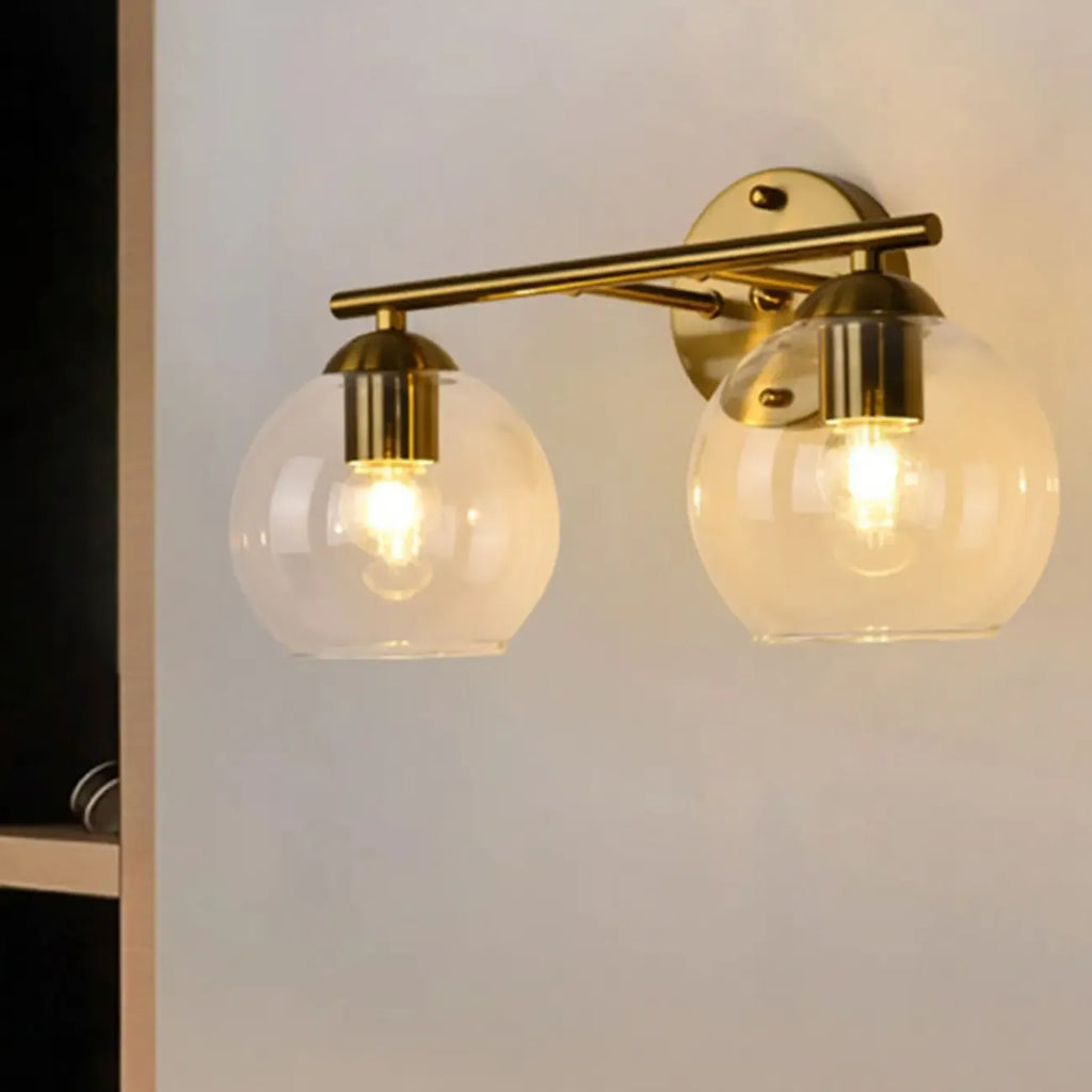 Applique murale moderne à deux globes LED pour salle de bain