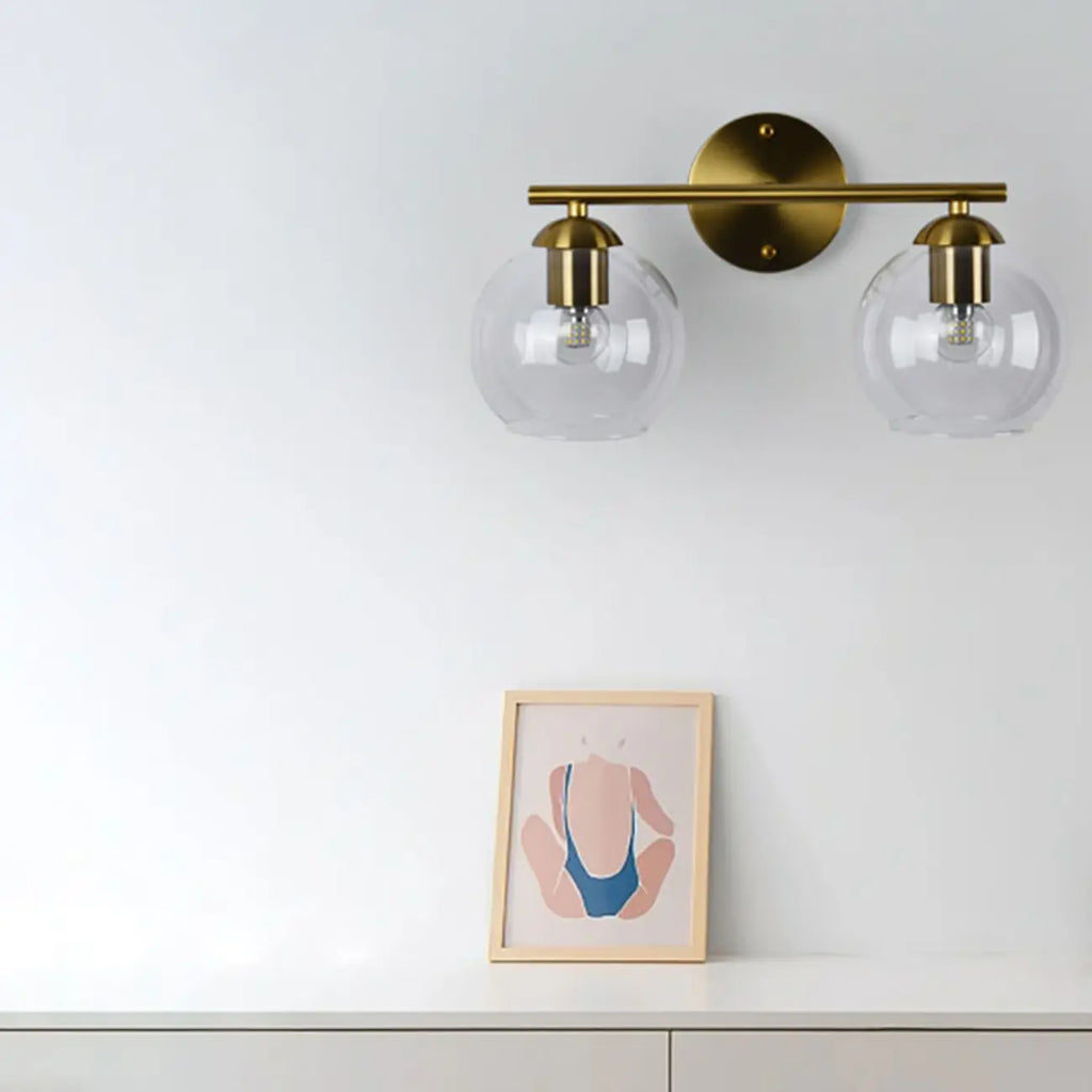 Applique murale moderne à deux globes LED pour salle de bain