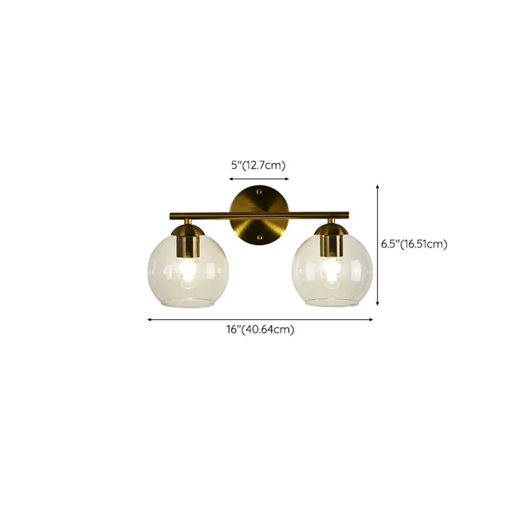 Applique murale moderne à deux globes LED pour salle de bain