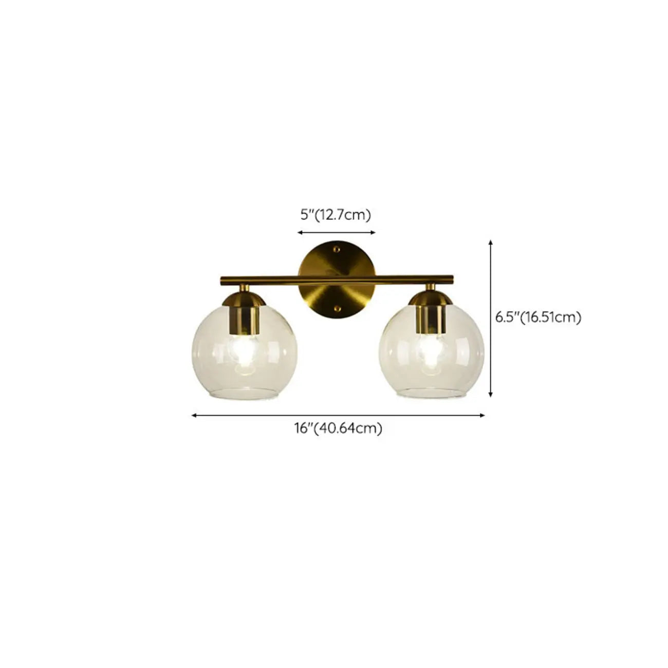 Applique murale moderne à deux globes LED pour salle de bain
